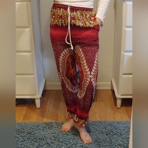 Harem pants, red, size M